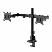 モニターアーム  左右2画面 デュアルモニター 薄型クランプ 耐荷重各9kg 32インチまで対応 ブラック