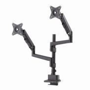 モニターアーム 2画面上下左右 デュアルモニター ガススプリング 薄型クランプ 耐荷重各1から9kg 32インチまで対応 ブラック