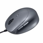 有線エルゴマウス USB接続 小型 静音 5ボタン 戻る/進むボタン搭載 DPI切替 ブルーLED FREEROシリーズ ブラック