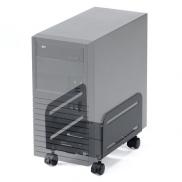 CPUスタンド スチール製  キャスター付き 無段階調整 耐荷重10kg デスクトップパソコンスタンド