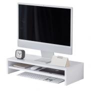 モニタースタンド 2段収納タイプ 幅60cm 木製 ホワイト