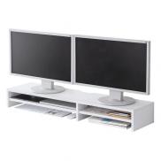 モニター台 2段収納タイプ 幅100cm 木製 ホワイト