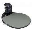 マウステーブル(360度回転・クランプ式・ポリエチレン布マウスパッド・ブラック・エルゴノミクス)