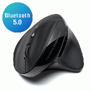 Bluetoothエルゴノミクスマウス(腱鞘炎予防・充電式・マルチペアリング・静音ボタン・カウント切り替え・ブラック)