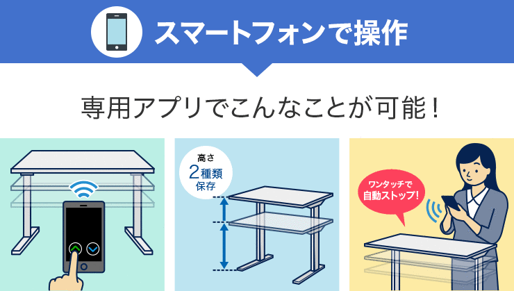 スマートフォンで操作 専用アプリでこんなことが可能