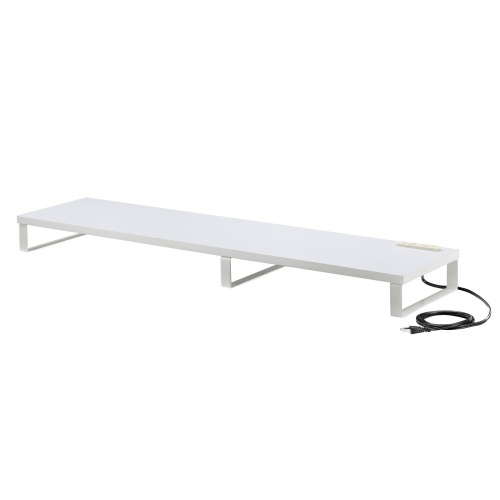 【アウトレット】コンセント付きモニター台 W1000 ホワイト