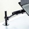 【アウトレット】ノートパソコンアーム ガス圧 ポール式 ブラック 耐荷重3kg