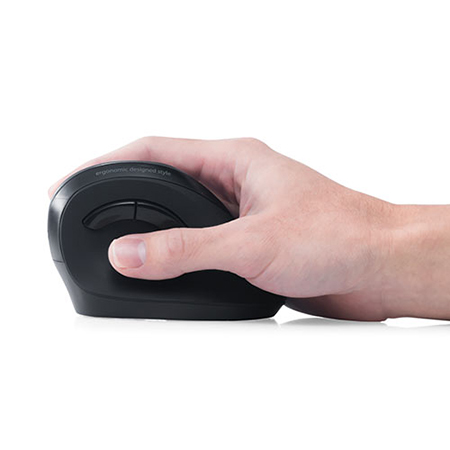 静音エルゴノミクスマウス ワイヤレス 縦型 ブルーLEDセンサー 5ボタン