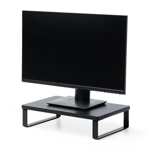 モニター台 幅40cm 奥行25cm モニター下収納 木製 ブラック