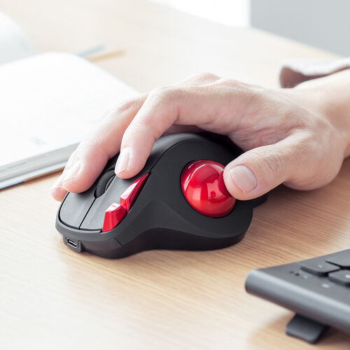 在庫限り】Bluetoothトラックボール NOVA 静音 5ボタン 充電式 マルチ