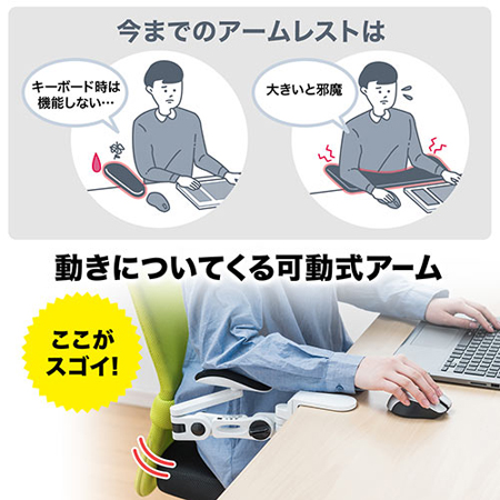 エルゴレスト アームレスト ホワイトグレー ERGOREST ONLINE STORE