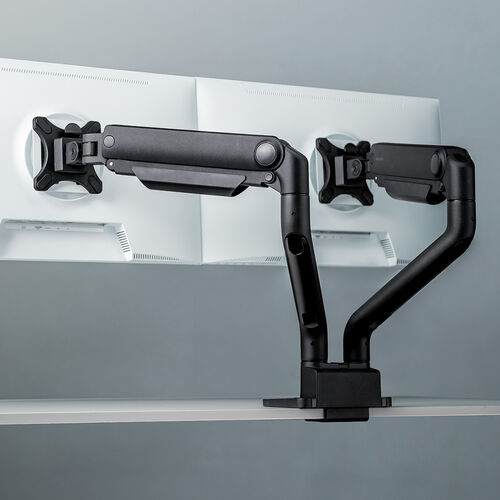 モニターアーム 左右2画面 32インチ 1～15kgまで ガススプリング式
