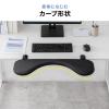 デスク用リストレスト クランプ固定式 幅67cm クッション入り 肘置き台 ブラック