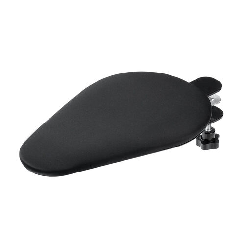 デスク用リストレスト クランプ取付 幅20cm クッション入り 肘置き台 ブラック