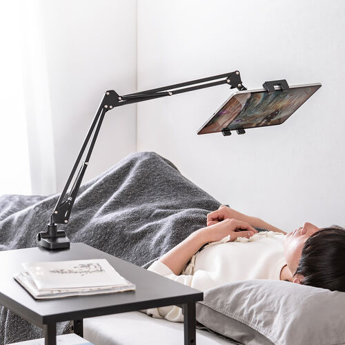 寝ながらタブレットアームスタンド クランプ固定式 3関節 100-LATAB021