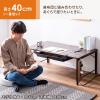 【アウトレット】ローデスク ローテーブル 高さ調整 5段階調整 幅100cm 奥行60cm タップ受け パソコンデスク パソコンテーブル ゲーミング ブラウン
