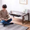 【アウトレット】ローデスク ローテーブル 高さ調整 5段階調整 幅100cm 奥行60cm タップ受け パソコンデスク パソコンテーブル ゲーミング ブラウン