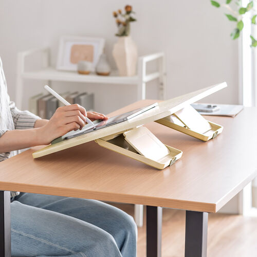 学習台 傾斜台 ワイドタイプ 6段階 角度調整 姿勢改善 木目柄