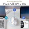 推し活マウス ワイヤレスエルゴマウス Bluetooth 2.4GHzワイヤレス 超高速充電 5ボタン ホワイト