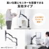 モニターアーム ガススプリング 薄型クランプ 耐荷重1から9kg 32インチまで対応 ブラック