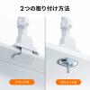 モニターアーム 上下2画面 デュアルモニター 薄型クランプ 支柱 耐荷重各9kg 32インチまで対応 ホワイト
