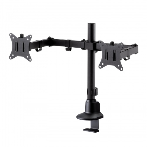モニターアーム  左右2画面 デュアルモニター 薄型クランプ 耐荷重各9kg 32インチまで対応 ブラック