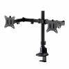 モニターアーム 左右2画面 デュアルモニター 薄型クランプ 耐荷重各9kg 32インチまで対応 ブラック