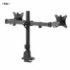 モニターアーム 左右2画面 デュアルモニター 薄型クランプ 耐荷重各9kg 32インチまで対応 ブラック
