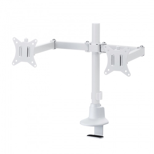 モニターアーム 左右2画面 デュアルモニター 薄型クランプ 耐荷重各9kg 32インチまで対応 ホワイト