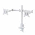 モニターアーム 左右2画面 デュアルモニター 薄型クランプ 耐荷重各9kg 32インチまで対応 ホワイト