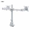 モニターアーム 左右2画面 デュアルモニター 薄型クランプ 耐荷重各9kg 32インチまで対応 ホワイト
