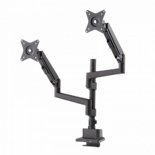モニターアーム 2画面上下左右 デュアルモニター ガススプリング 薄型クランプ 耐荷重各1から9kg 32インチまで対応 ブラック