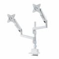 モニターアーム 2画面上下左右 デュアルモニター ガススプリング 薄型クランプ 耐荷重各1から9kg 32インチまで対応 ホワイト