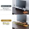 【アウトレット】モニター台 机上台 幅55cm クランプ式 平置き 天板拡張 デスクエクステンダー 木目 ダークブラウン