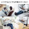 【アウトレット】折りたたみデスク 折りたたみノートパソコンデスク 持ち運びデスク 高さ調整 角度調整対応 グレー 幅60cm