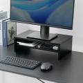 モニター台 2段式 幅40cm 木製 ブラック