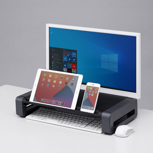 モニター台(タブレットスタンド・W487×D278mm・ブラック) MR-LC801BKN