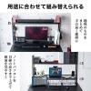 机上台 クランプ固定 机上ラック 2段 ゲーミング 幅110cm カーボン調 スチール脚