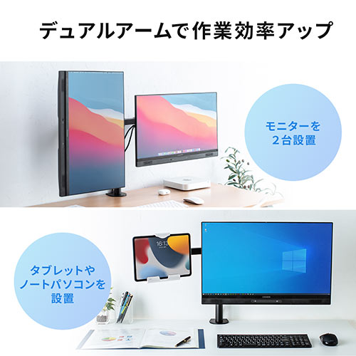 【料無料】DELL モニター2台 20インチ　（デュアルモニター）　ケーブル二種付属 ディスプレイ・モニター本体