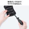 【セール】エアーリストレスト(空気注入・高さ調整・硬さ調整・マウス用・キーボード用・手首・腱鞘炎防止・疲労軽減・クッション・ポリエステル・滑り止め・幅15cm)