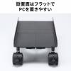 CPUスタンド デスクトップ用 耐荷重50kg スチール製 ゲーミングPC パソコンラック パソコンスタンド キャスター付き ほこり対策 幅・奥行き無段階調整