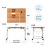 昇降式ベッドテーブル(手動昇降・脚幅伸縮・傾斜変更可能・カップホルダー・W80×D60cm・薄い木目)