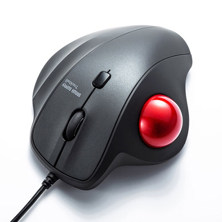 【アウトレット】トラックボールマウス(有線・エルゴノミクス・静音・親指・3ボタン)