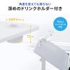 【アウトレット】スタンディングデスク 昇降デスク ガス圧デスク 落下防止ストッパー 天板角度調整可能 無段階調節 カップホルダー タブレットスタンド フック付き