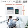 【アウトレット】スタンディングデスク(ガス圧昇降式・横幅88cm・奥行50cm・昇降幅36.5cm・座りすぎ防止・ノートパソコン台・キャスター付き)
