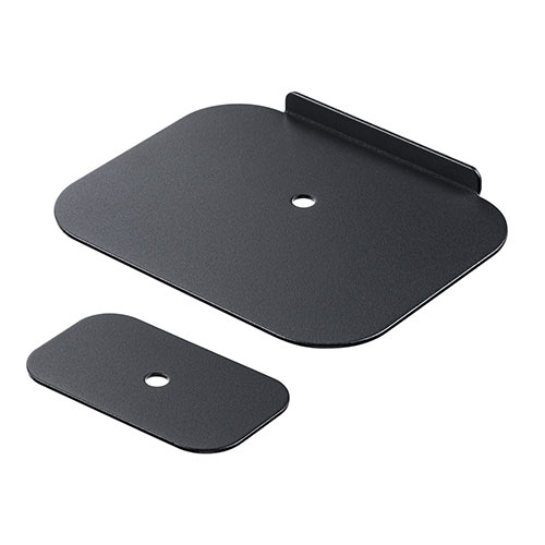 【アウトレット】モニターアーム 補強プレート 黒 グロメット対応 スチール製 傷防止 デスク保護