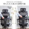 【アウトレット】メッシュチェア 耐荷重125kg シンクロロッキング スライド式薄型オットマン 座面スライド ランバーサポート ヘッドレスト 4Dアームレスト ハンガー付き 大型キャスター