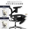 【アウトレット】メッシュチェア 耐荷重125kg シンクロロッキング スライド式薄型オットマン 座面スライド ランバーサポート ヘッドレスト 4Dアームレスト ハンガー付き 大型キャスター