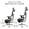 【アウトレット】メッシュチェア 耐荷重125kg シンクロロッキング スライド式薄型オットマン 座面スライド ランバーサポート ヘッドレスト 4Dアームレスト ハンガー付き 大型キャスター