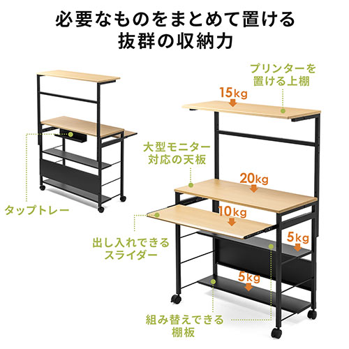 YT-DESKH061M / パソコンラック 幅90cm 奥行43cm キーボード YT-DESKH061M / パソコンラック 幅90cm 奥行43cm キーボード